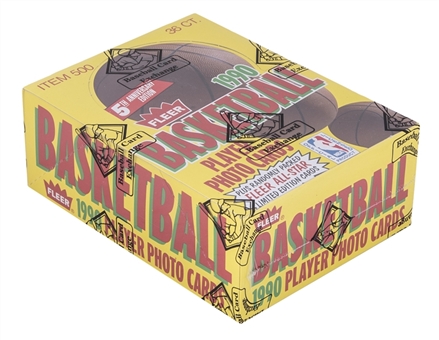 1990-91 Fleer Basketball Unopened Wax Box (36 Packs) – BBCE Certified – FASC